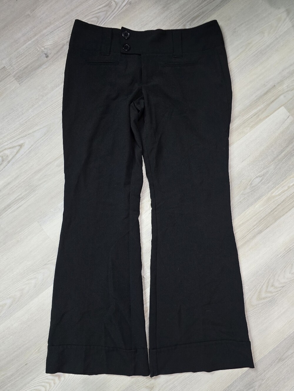 Style Works By Vanity Black Women's Dress Pants with Cuffed Hem Size 13